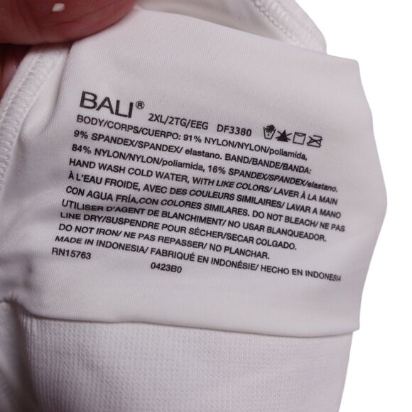 NWT Bali Comfort Revolution Modern Seamless Wirefree Bra Sz 2XL White DF3380 - Picture 11 of 11
